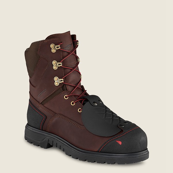 Red Wing Safety Boots Brown/Black - Mens Brnr Xp - 8-inch Waterproof Toe Metguard - 2683-ONZYM